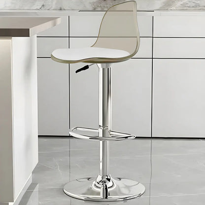 Tabourets de bar pivotants modernes rembourrés en acrylique avec dossier