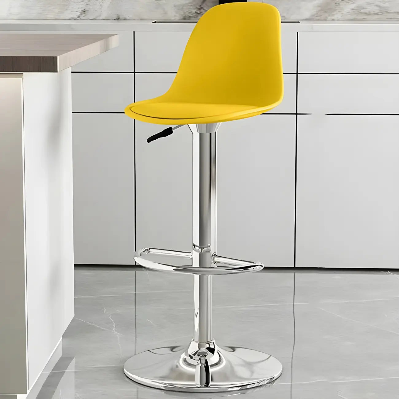 Tabourets de bar pivotants modernes rembourrés en acrylique avec dossier