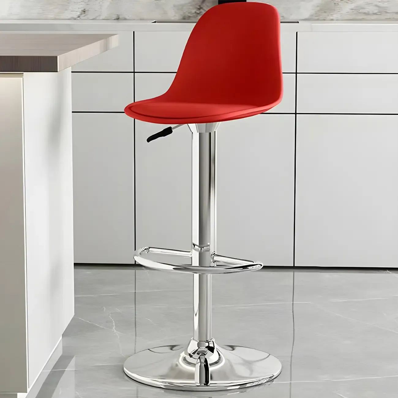 Tabourets de bar pivotants modernes rembourrés en acrylique avec dossier
