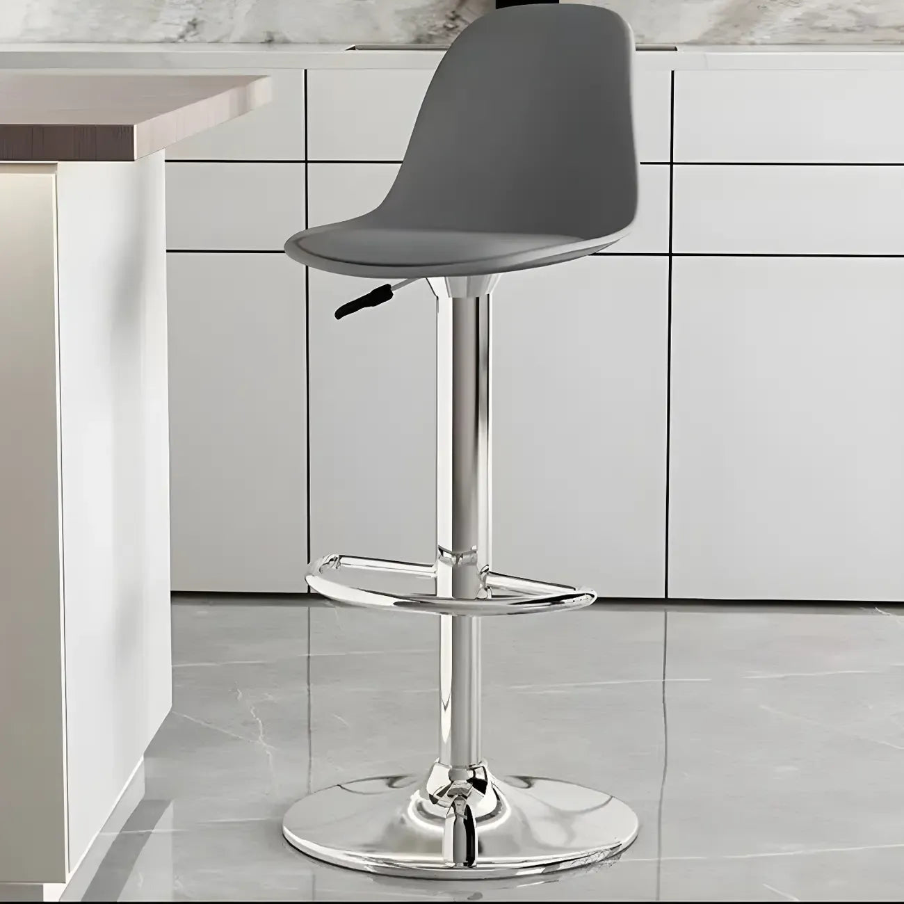 Tabourets de bar pivotants modernes rembourrés en acrylique avec dossier