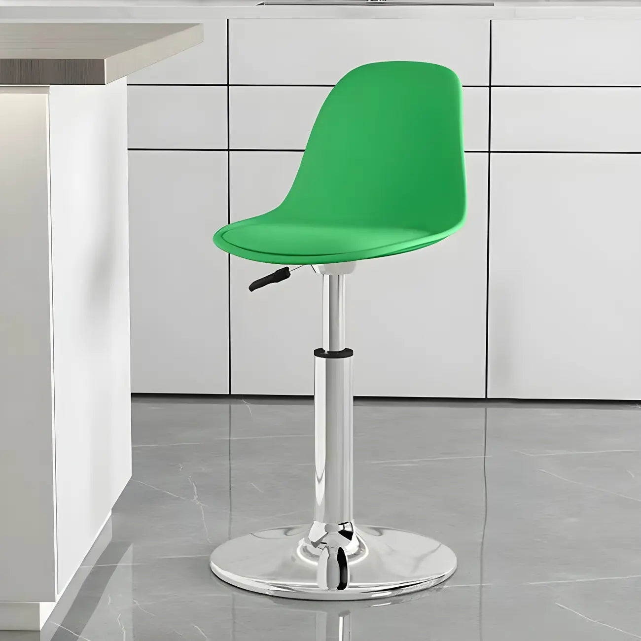 Tabourets de bar pivotants modernes rembourrés en acrylique avec dossier