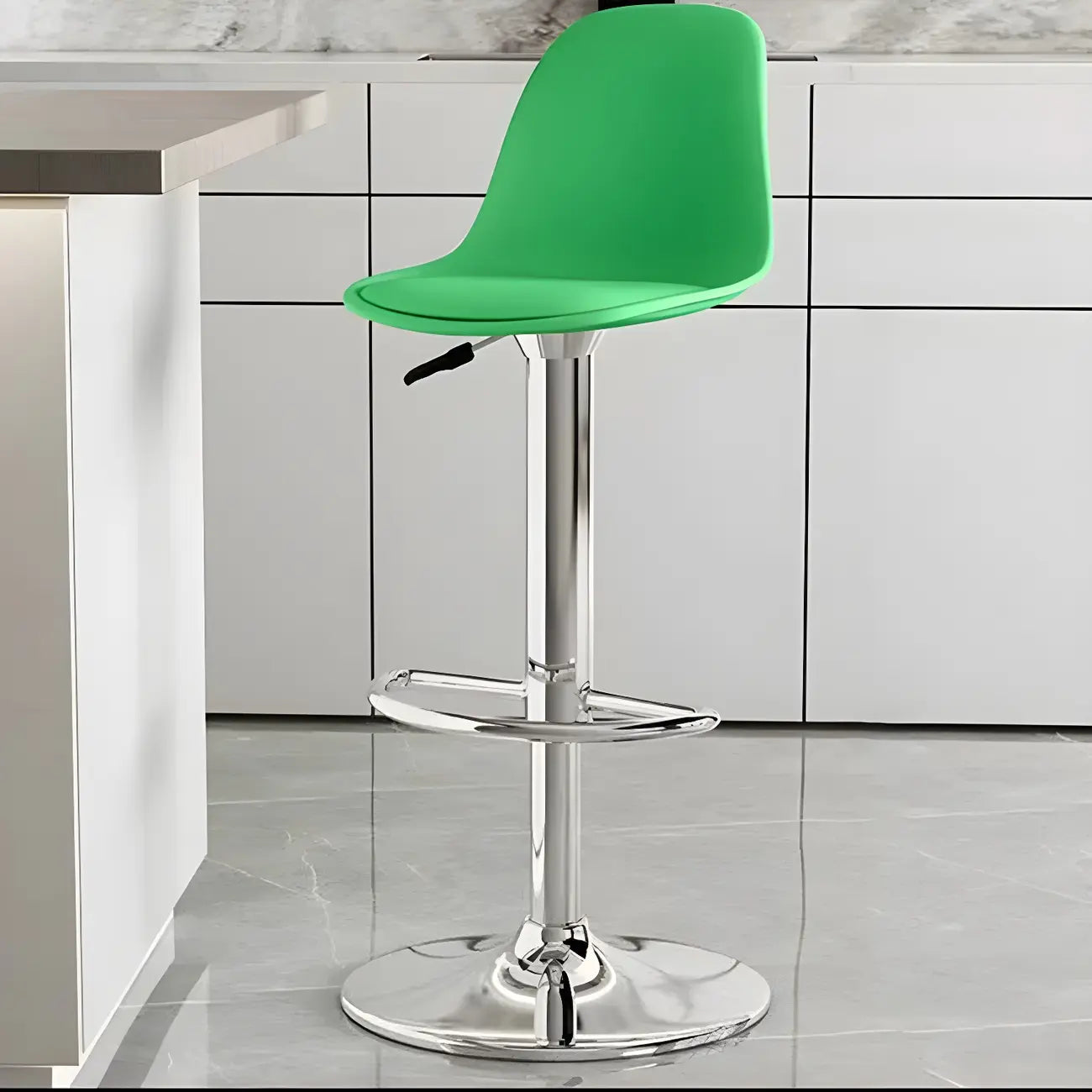Tabourets de bar pivotants modernes rembourrés en acrylique avec dossier