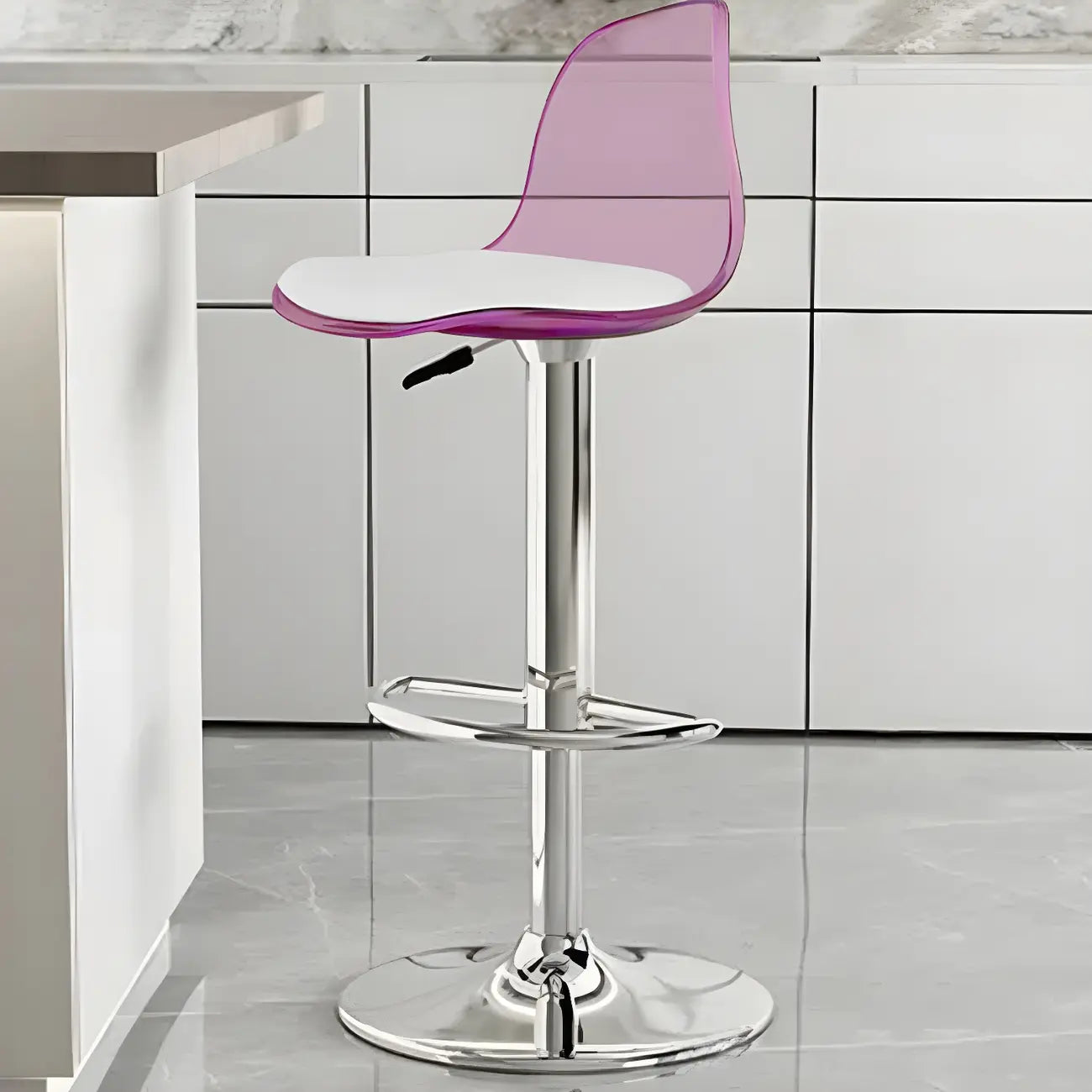 Tabourets de bar pivotants modernes rembourrés en acrylique avec dossier
