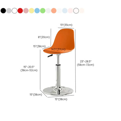 Tabourets de bar pivotants modernes rembourrés en acrylique avec dossier
