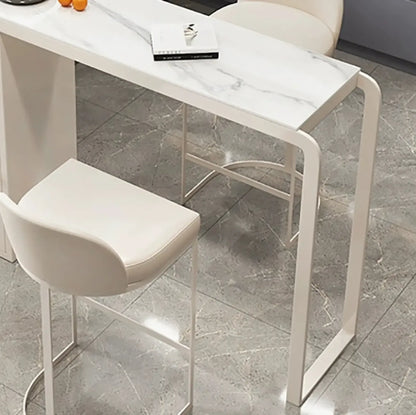 Tables de bar de cuisine modernes en métal et pierre blanche et dorée avec rangement pour vin