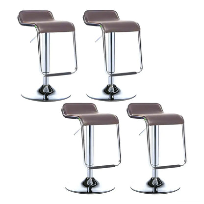 Tabouret de bar pivotant moderne sur pied, hauteur réglable, dossier bas, revêtement en similicuir.