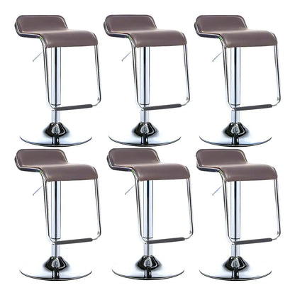 Tabouret de bar pivotant moderne sur pied, hauteur réglable, dossier bas, revêtement en similicuir.