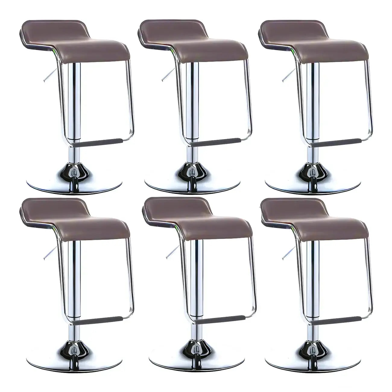 Tabouret de bar pivotant moderne sur pied, hauteur réglable, dossier bas, revêtement en similicuir.
