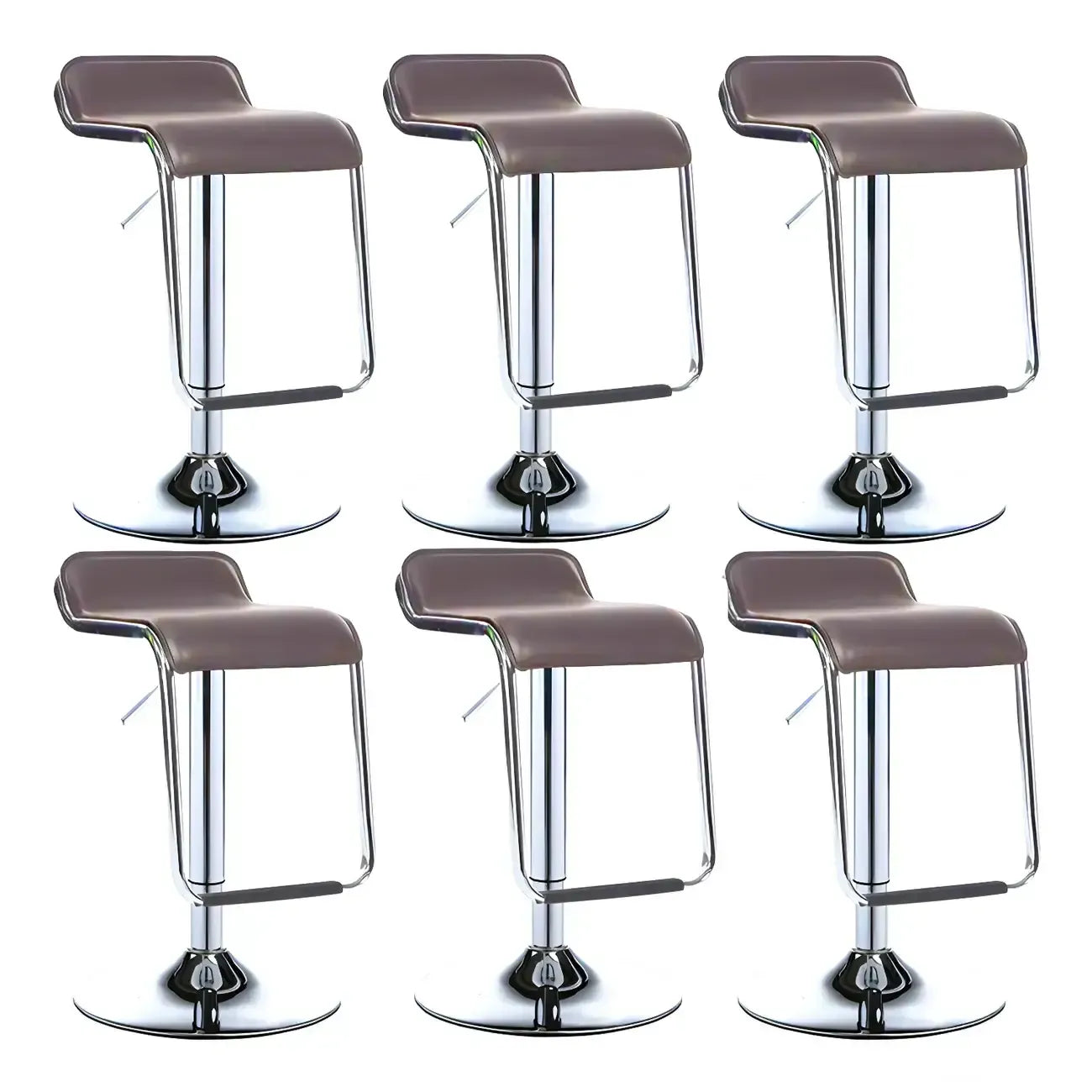Tabouret de bar pivotant moderne sur pied, hauteur réglable, dossier bas, revêtement en similicuir.