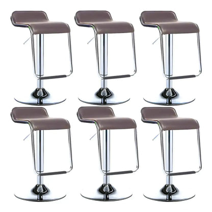Tabouret de bar pivotant moderne sur pied, hauteur réglable, dossier bas, revêtement en similicuir.