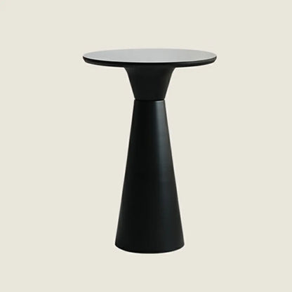 Élégante table de bar ronde sur piédestal en marbre blanc