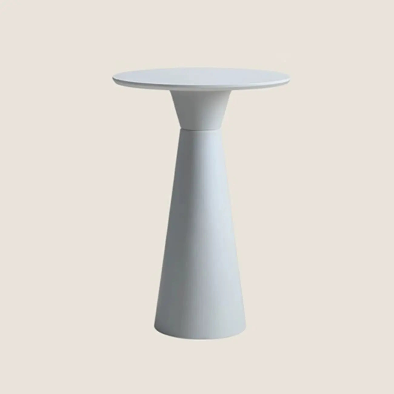 Élégante table de bar ronde sur piédestal en marbre blanc