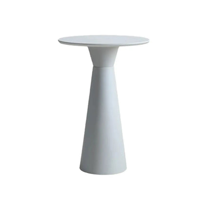 Élégante table de bar ronde sur piédestal en marbre blanc
