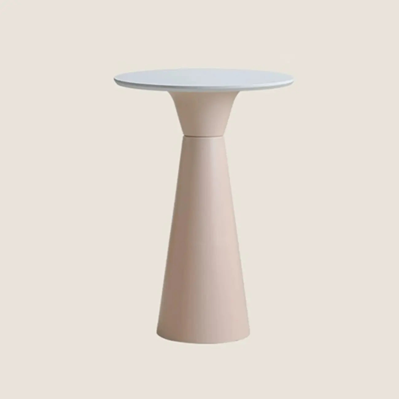 Élégante table de bar ronde sur piédestal en marbre blanc