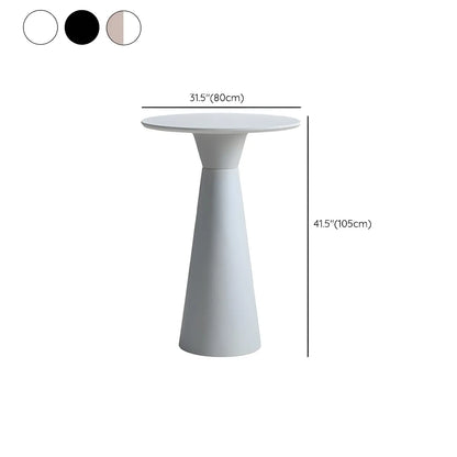 Élégante table de bar ronde sur piédestal en marbre blanc