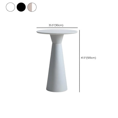 Élégante table de bar ronde sur piédestal en marbre blanc