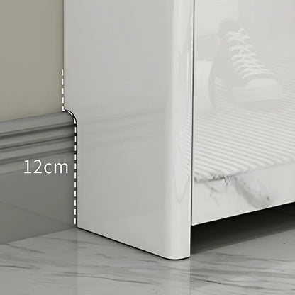 Meuble à chaussures étroit et élégant blanc pour entrée