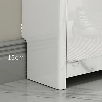 Meuble à chaussures étroit et élégant blanc pour entrée