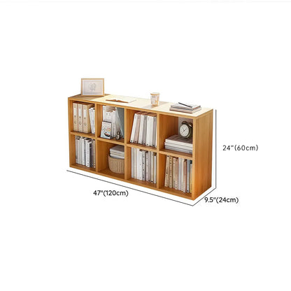 Bibliothèque horizontale cubique en bois blanc décontracté