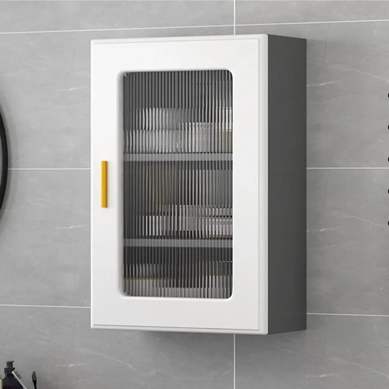 Vitrine moderne et simple en bois avec porte en verre flottante