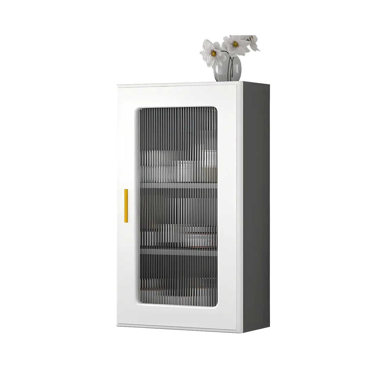 Vitrine moderne et simple en bois avec porte en verre flottante