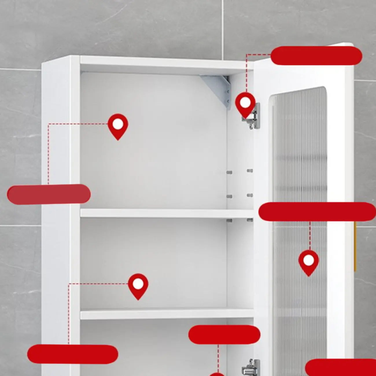 Vitrine moderne et simple en bois avec porte en verre flottante