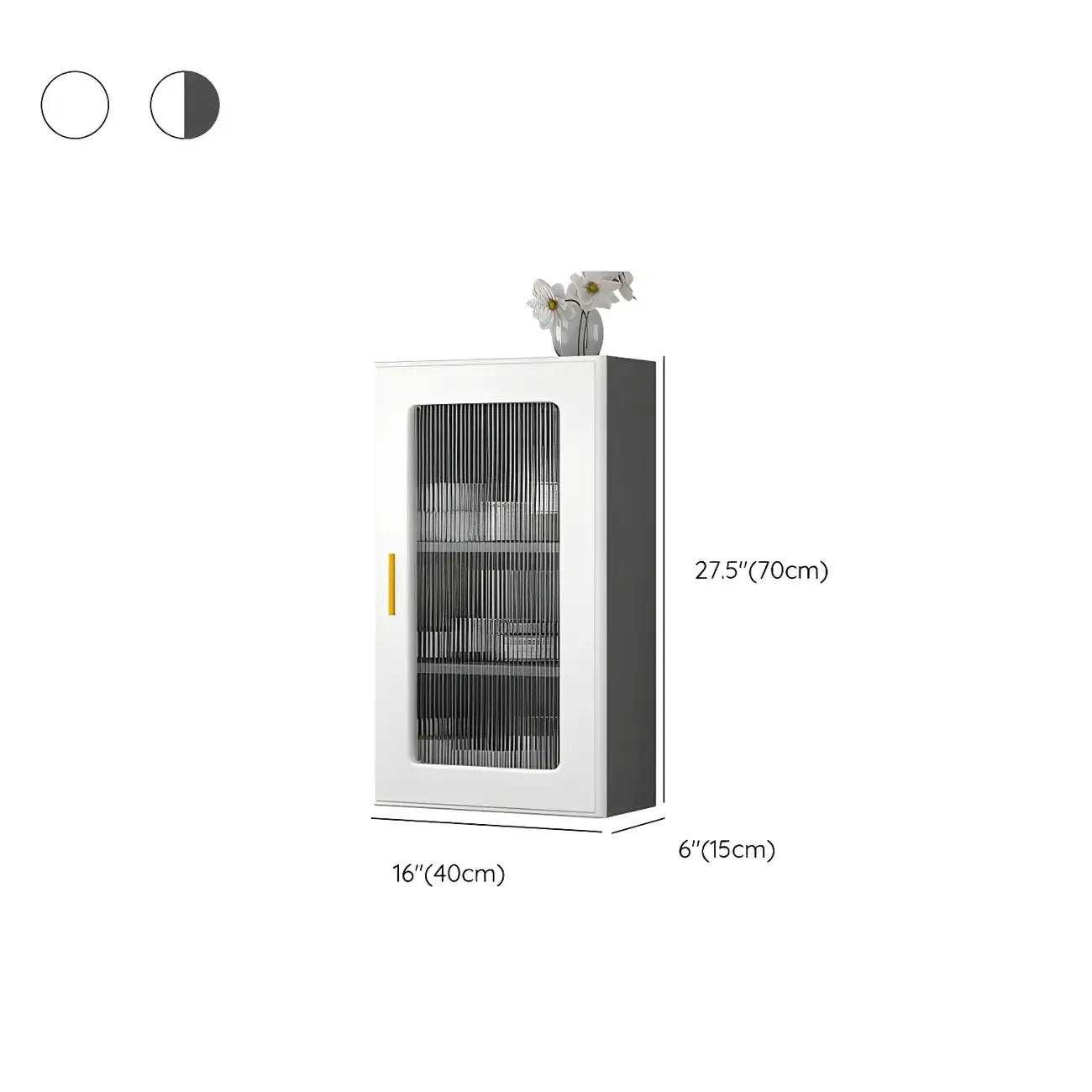 Vitrine moderne et simple en bois avec porte en verre flottante