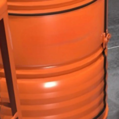 Tables de bar industrielles noires et oranges pour le rangement de fûts en métal