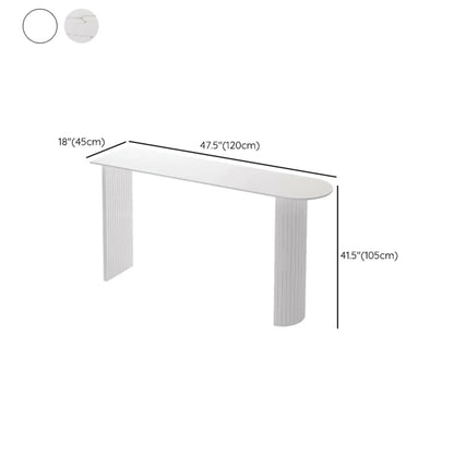 Table de bar moderne en pierre blanche avec base en acier pour salon