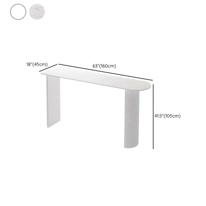 Table de bar moderne en pierre blanche avec base en acier pour salon
