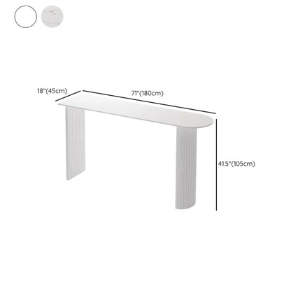 Table de bar moderne en pierre blanche avec base en acier pour salon
