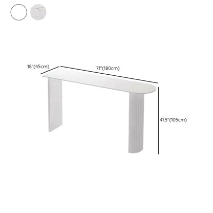 Table de bar moderne en pierre blanche avec base en acier pour salon