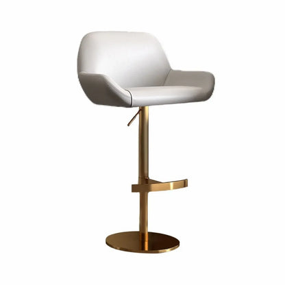 Tabourets de bar pivotants minimalistes en cuir avec dossier bas pour la cuisine