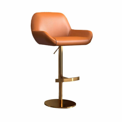 Tabourets de bar pivotants minimalistes en cuir avec dossier bas pour la cuisine