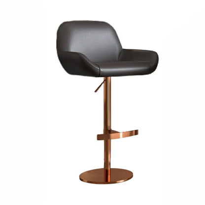 Tabourets de bar pivotants minimalistes en cuir avec dossier bas pour la cuisine