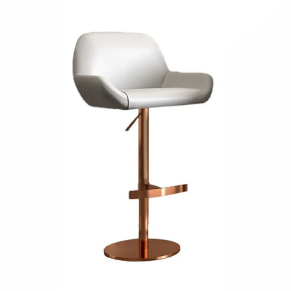 Tabourets de bar pivotants minimalistes en cuir avec dossier bas pour la cuisine