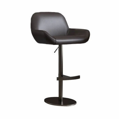 Tabourets de bar pivotants minimalistes en cuir avec dossier bas pour la cuisine