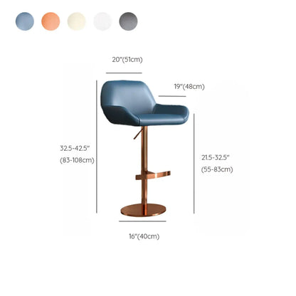 Tabourets de bar pivotants minimalistes en cuir avec dossier bas pour la cuisine