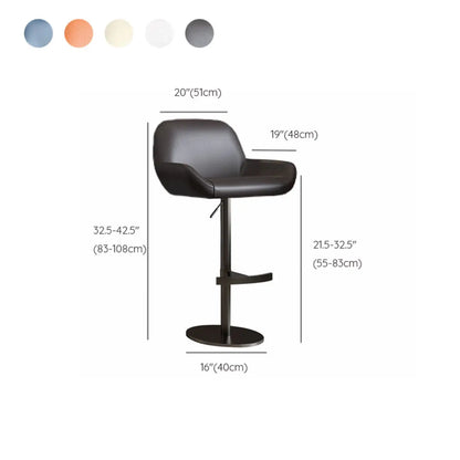 Tabourets de bar pivotants minimalistes en cuir avec dossier bas pour la cuisine