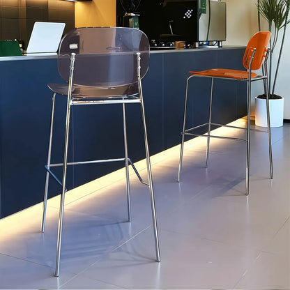 Tabourets de bar modernes en métal et acrylique, hauteur comptoir