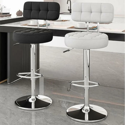 Tabourets de bar pivotants réglables revêtus de cuir