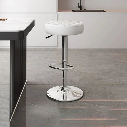 Tabourets de bar pivotants réglables revêtus de cuir