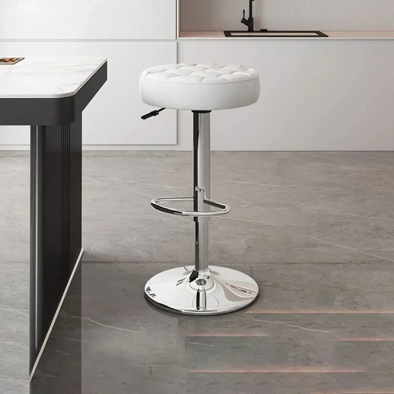 Tabourets de bar pivotants réglables revêtus de cuir
