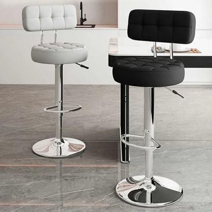 Tabourets de bar pivotants réglables revêtus de cuir