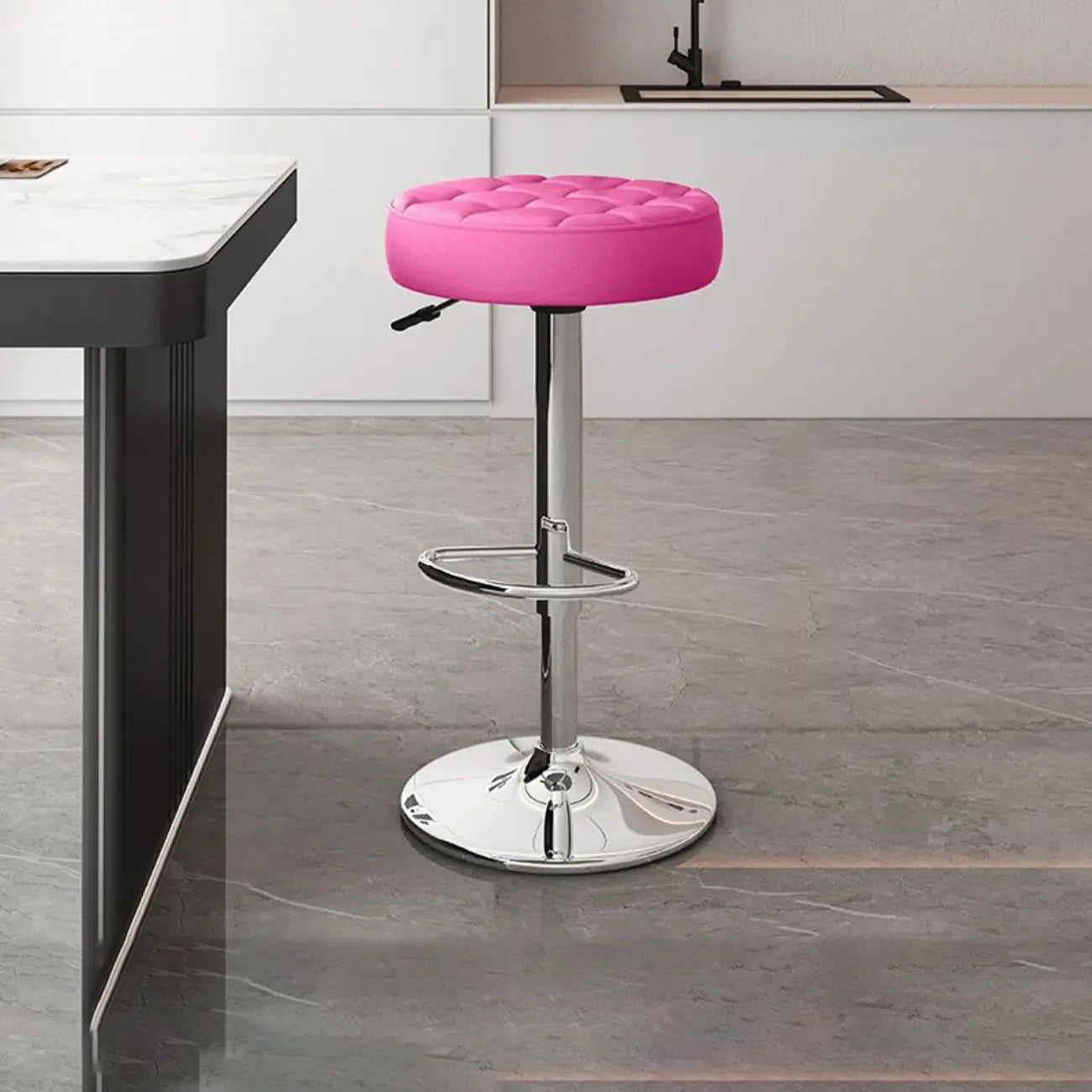 Tabourets de bar pivotants réglables revêtus de cuir