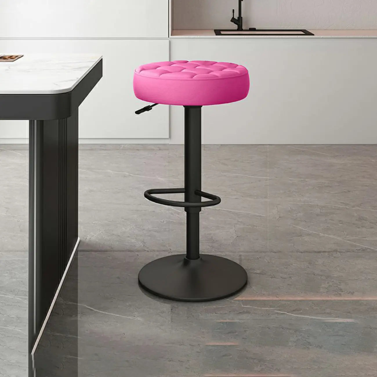 Tabourets de bar pivotants réglables revêtus de cuir