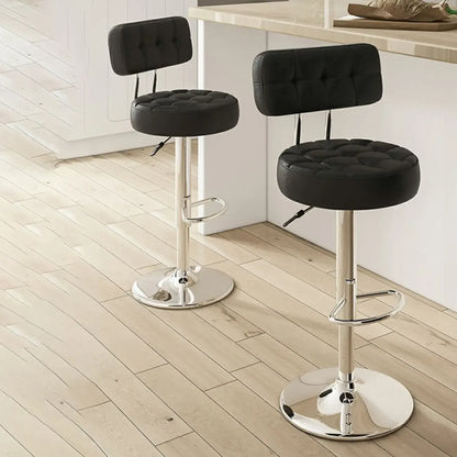 Tabourets de bar pivotants réglables revêtus de cuir