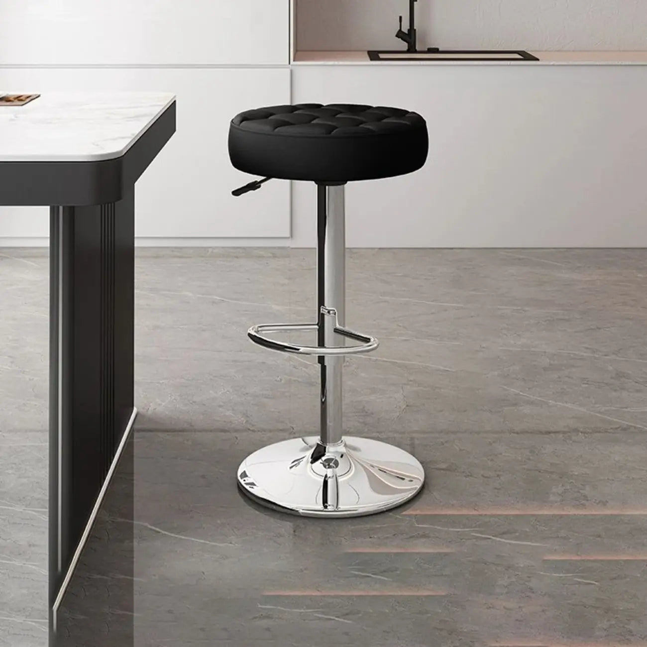 Tabourets de bar pivotants réglables revêtus de cuir