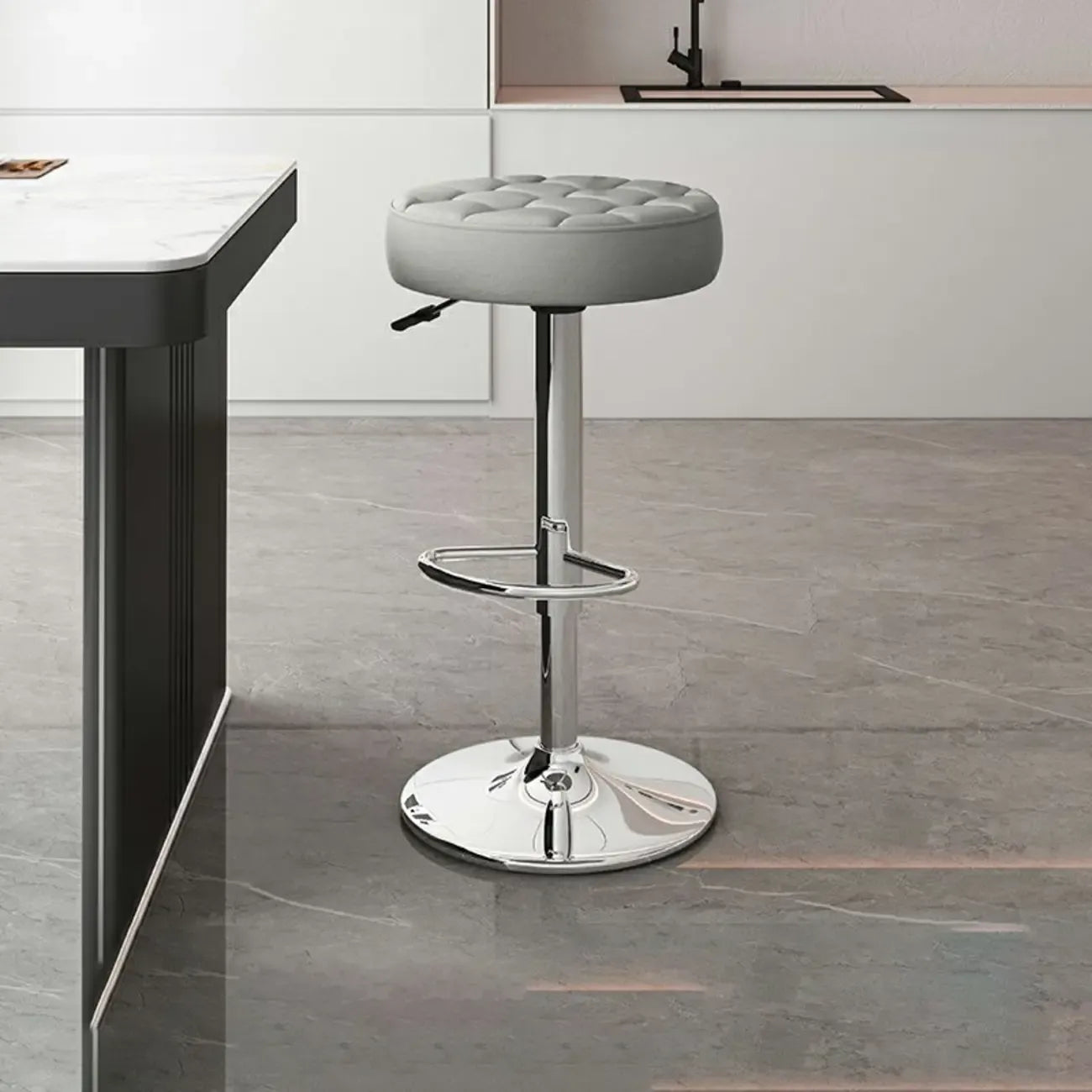 Tabourets de bar pivotants réglables revêtus de cuir