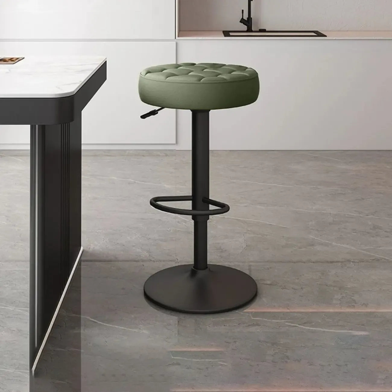 Tabourets de bar pivotants réglables revêtus de cuir
